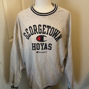 Champion Gray Georgetown Hoyas Crewneck